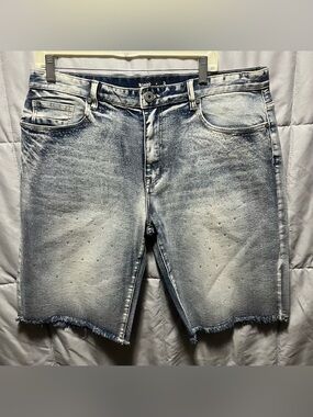 Kloud 9 Size 36 Men’s Denim Shorts Blue w/Rhinestones